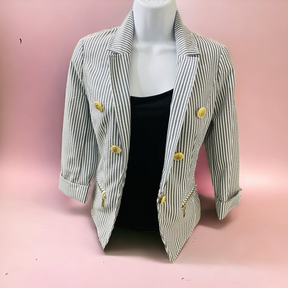 LIKE NEW Women’s Size S Dynamite Stripe Blazer - Picture 2 of 4